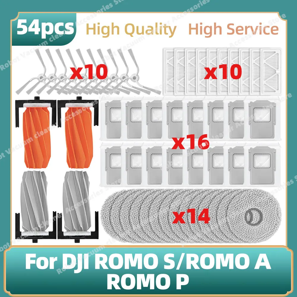 Compatible avec DJI ROMO S / ROMO A / ROMO P Pièces de rechange pour aspirateur Brosse latérale principale Filtre HEPA Chiffon de nettoyage Sac à poussière Accessoires Compatible avec DJI ROMO S / ROMO A / ROMO P Pièces de rechange pour aspirateur Brosse latérale principale Filtre HEPA Chiffon de nettoyage Sac à poussière Accessoires