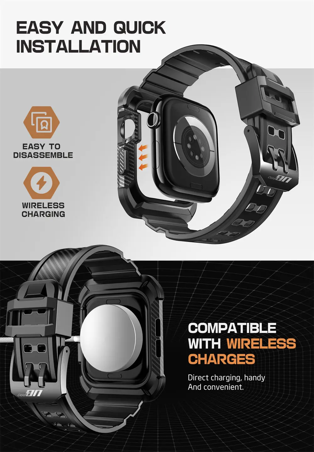 For Apple Watch 11/10 Case 42mm SUPCASE UB Pro Robuste, kratzfeste, robuste Abdeckung mit verstellbarem Armband Uhrenarmband – Detail 13