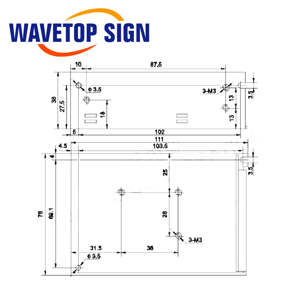 WaveTopSign Switch Power Supply HF30W-SM HF35W-S HF55W-SE 5V-48V لآلة القطع والنقش بالليزر Co2