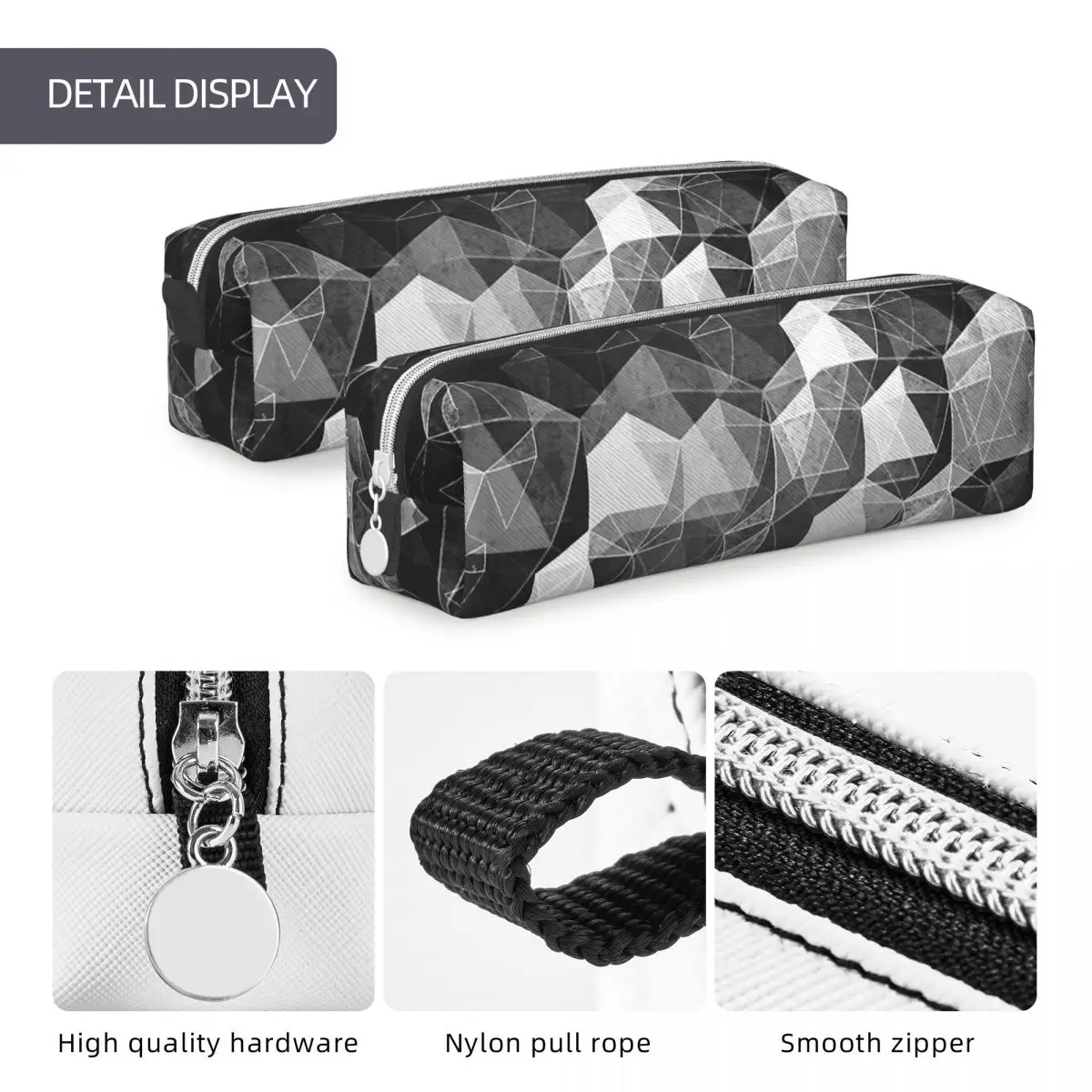 Geometric Abstract Space Pencil Case Pencilcases Pen for Student Large Storage Bags Students School Zipper Stationery