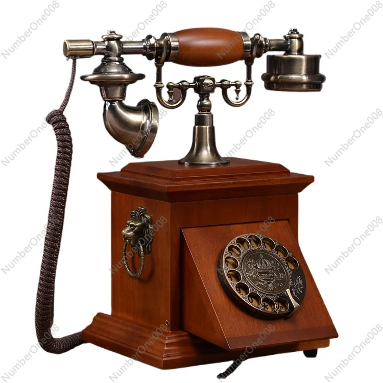 

Solid wood Antique telephone vintage old fashioned Rotate the number plate phone 117A