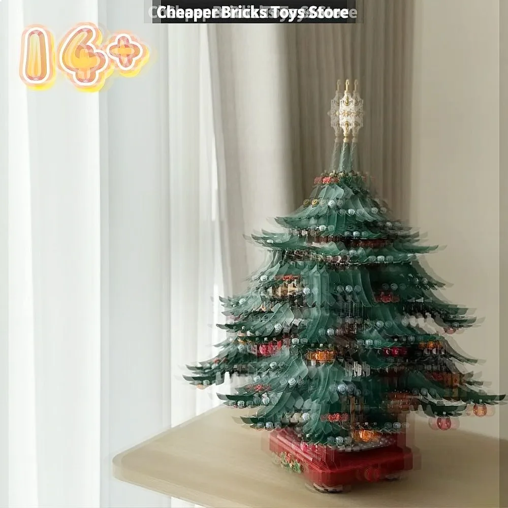 3171PCS Hot Christmas Decor Display Bricks DIY Snow Tree Assembly Model Creative Home Living and Christmas Gifts.