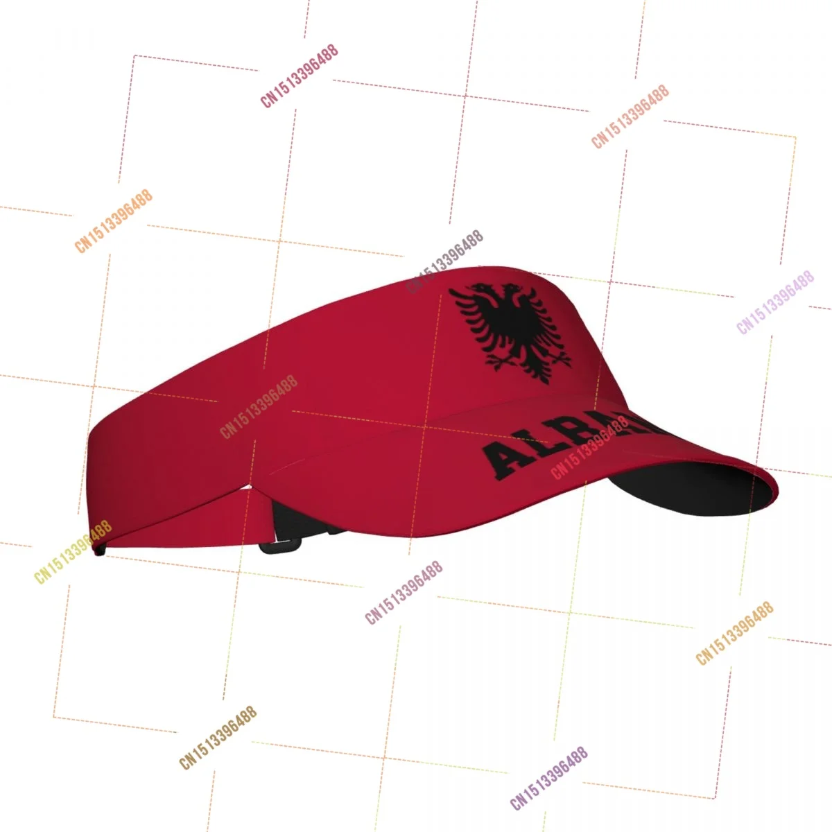 Albania Flag Sunscreen Visor Cap Adjustable Breathable Sun Hats Unisex Sports for Beach Golf Tennis Outdoor