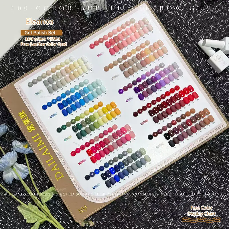 

Eleanos HEMA-Free TPO-Free 100 Colors Gel Nail Polish Set 2026 Fashion Long-Lasting Nail Salon Non-toxic UV Gel Wholesale 15ml