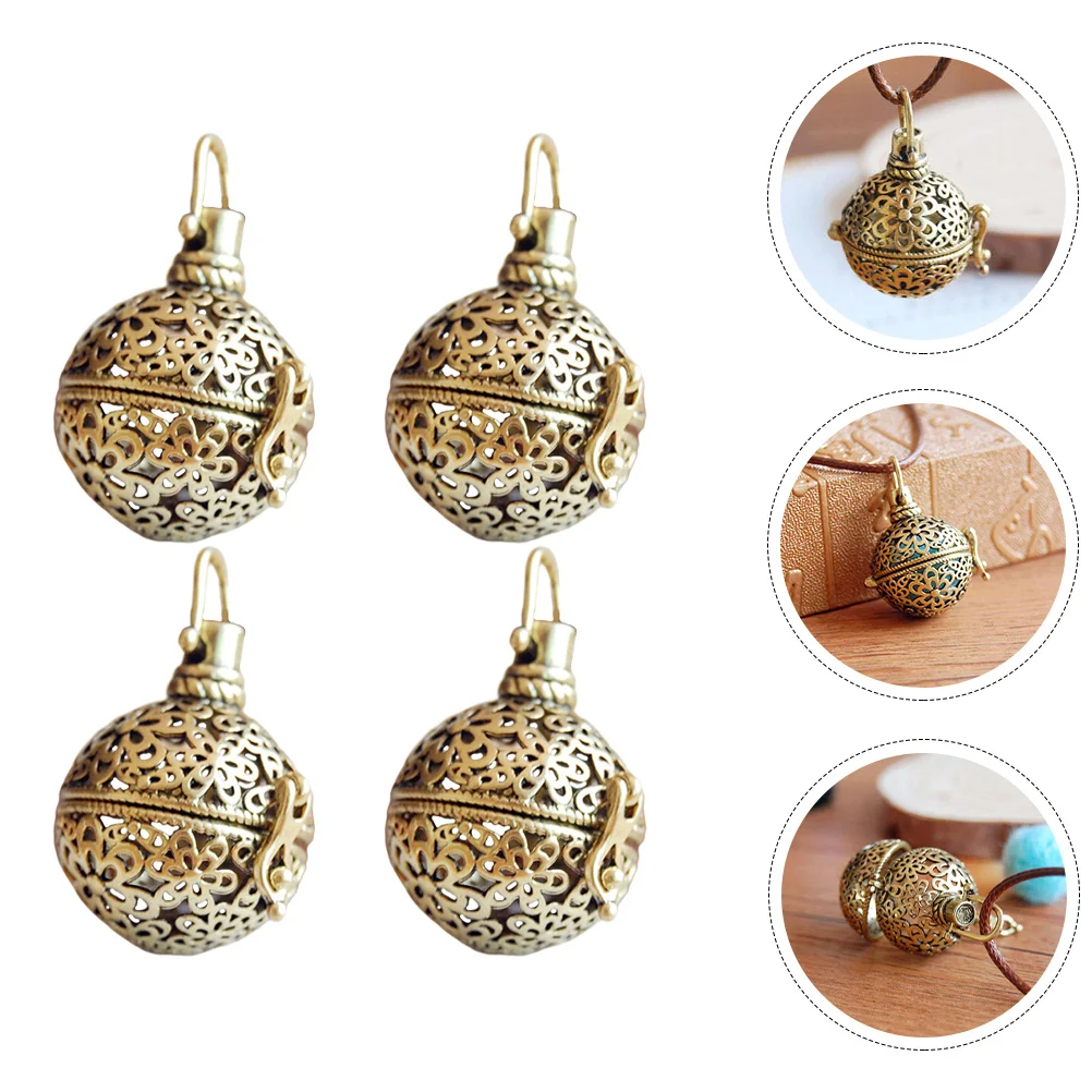 

4Pcs Pendants Retro Decorative Diffuser Necklaces Wear Aromatherapy Hanging Necklace Accessories Pendant