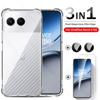 3To1 Camera Protective Glass For OnePlus Nord 4 5G Case Screen Protector On One Plus Nord4 1+Nord4 5G 2024 Clear TPU Soft Cover