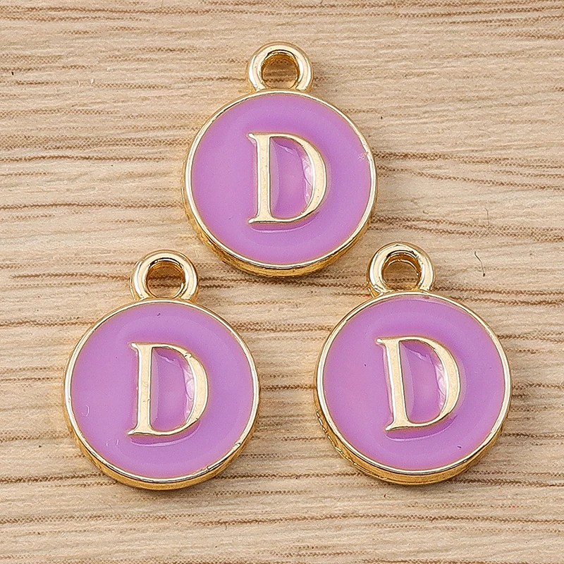 10 Stück 11 x 14 mm niedliche Emaille 26 A-Z Alphabet Buchstaben Charms Anhänger für Schmuckherstellung Ohrringe Halsketten DIY Bastelzubehör – Detail 6