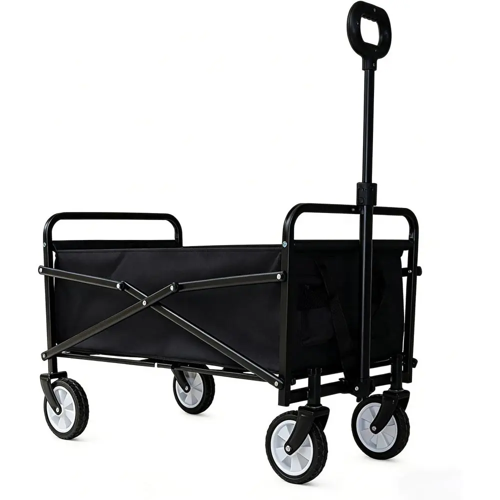 

Collapsible Wagon, 220 lbs Heavy Duty olding Wagon Cart with 360° All-Terrain Wheels, Adjustable Handle Utility Beach Wagon or C