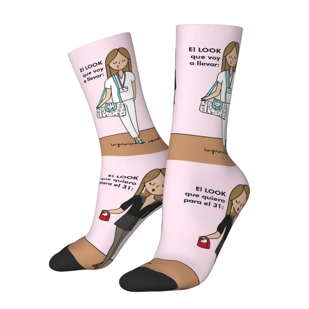 Calcetines estampados acogedores para hombre y mujer, medias de Doctor, Enfermera, Enfermera, regalo