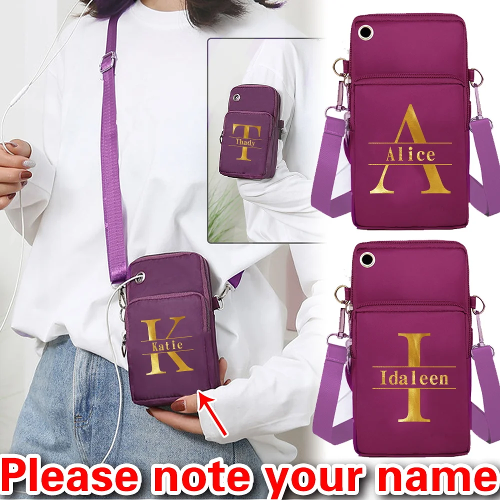 

Personalized Customized Portable Mobile Phone Bag Shoulder Women's Adjustable Wide Shoulder Strap Crossbody Bag