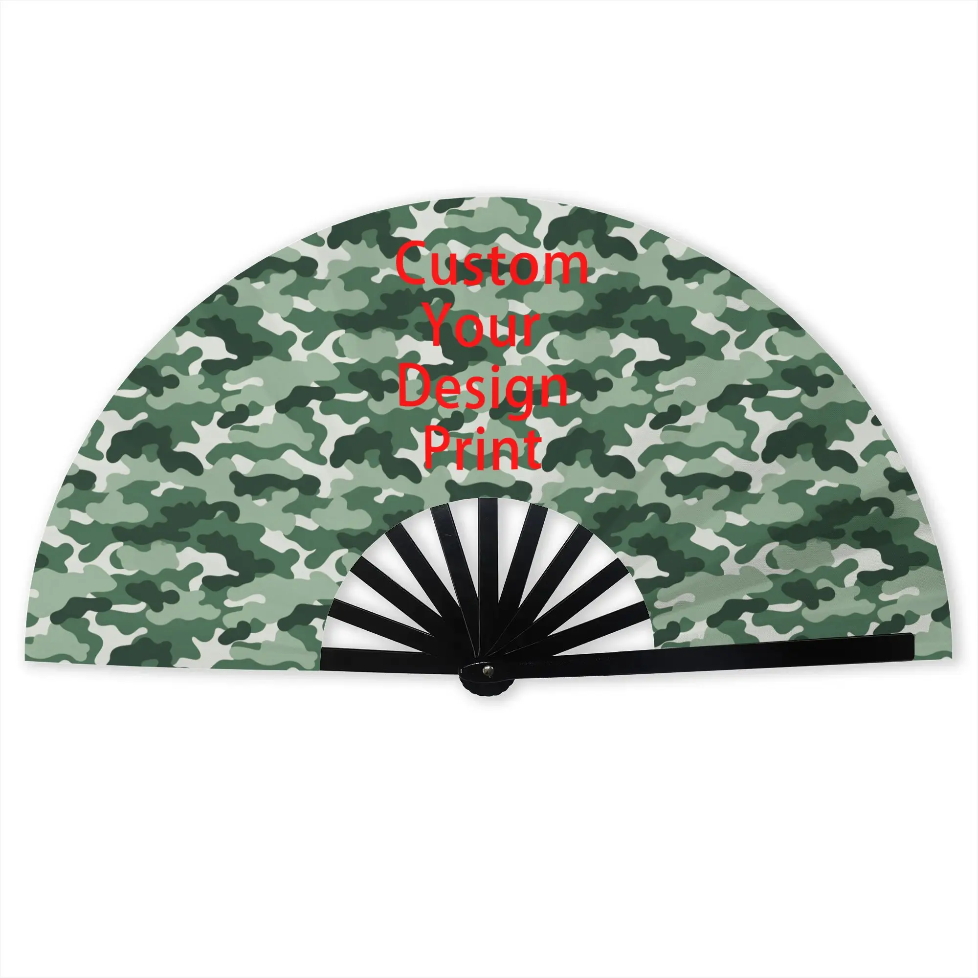 Custom   Your Design Portable Pocket Fan Camping Customized Logo Printed Folding Fan Chinese Dance Cooling Handheld Fans