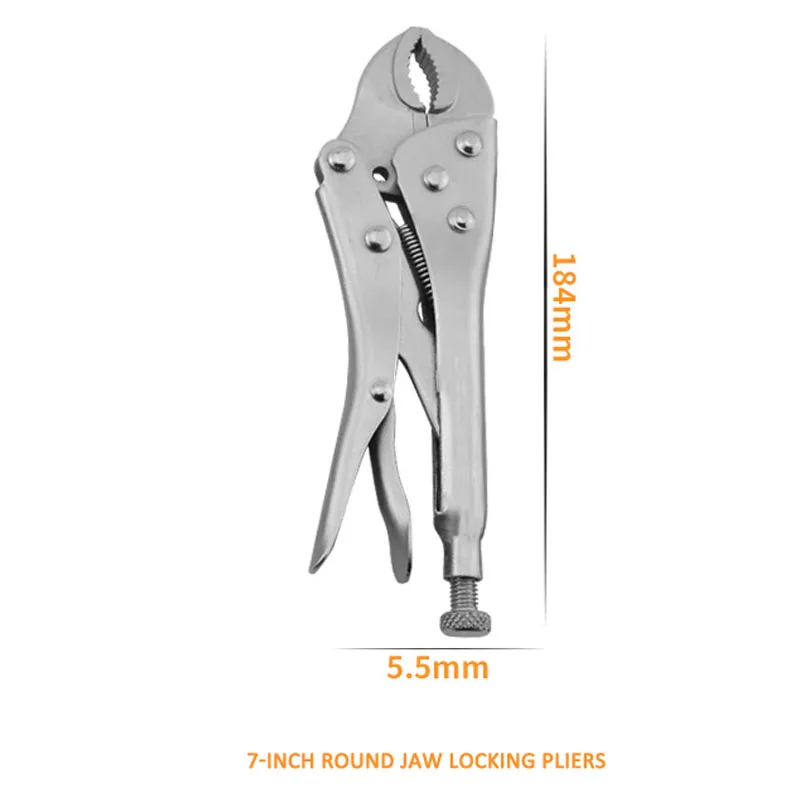 Multi-tool 10/7/5 Inch Multifunctional Round Mouth Locking Pliers Ground Mouth Straight Jaw Lock Vise Grip Clamp Hand Tools