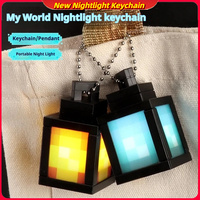 MC Nightlight Keychain Rechargeable Mini Luminous Keychain Backpack Charm Pendant Soul Light Model Backpack Decoration Gift