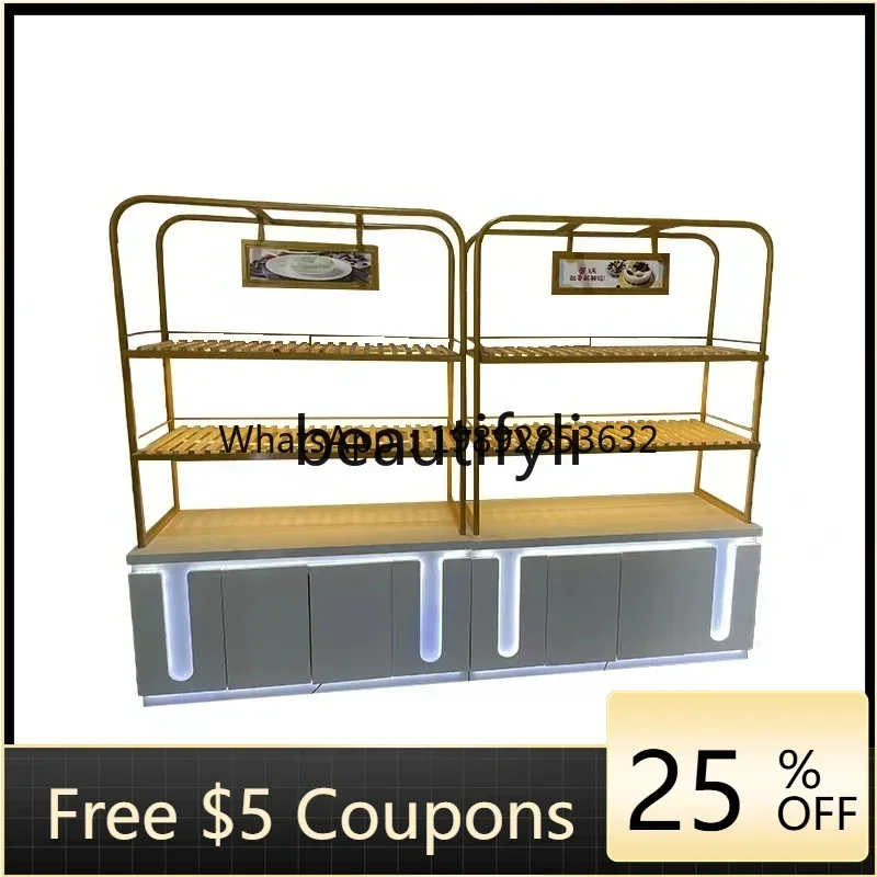 FF Commercial Bread Cabinet Curved Middle Island Cabinet Cake Cabinet Japanese Baking Display Stand