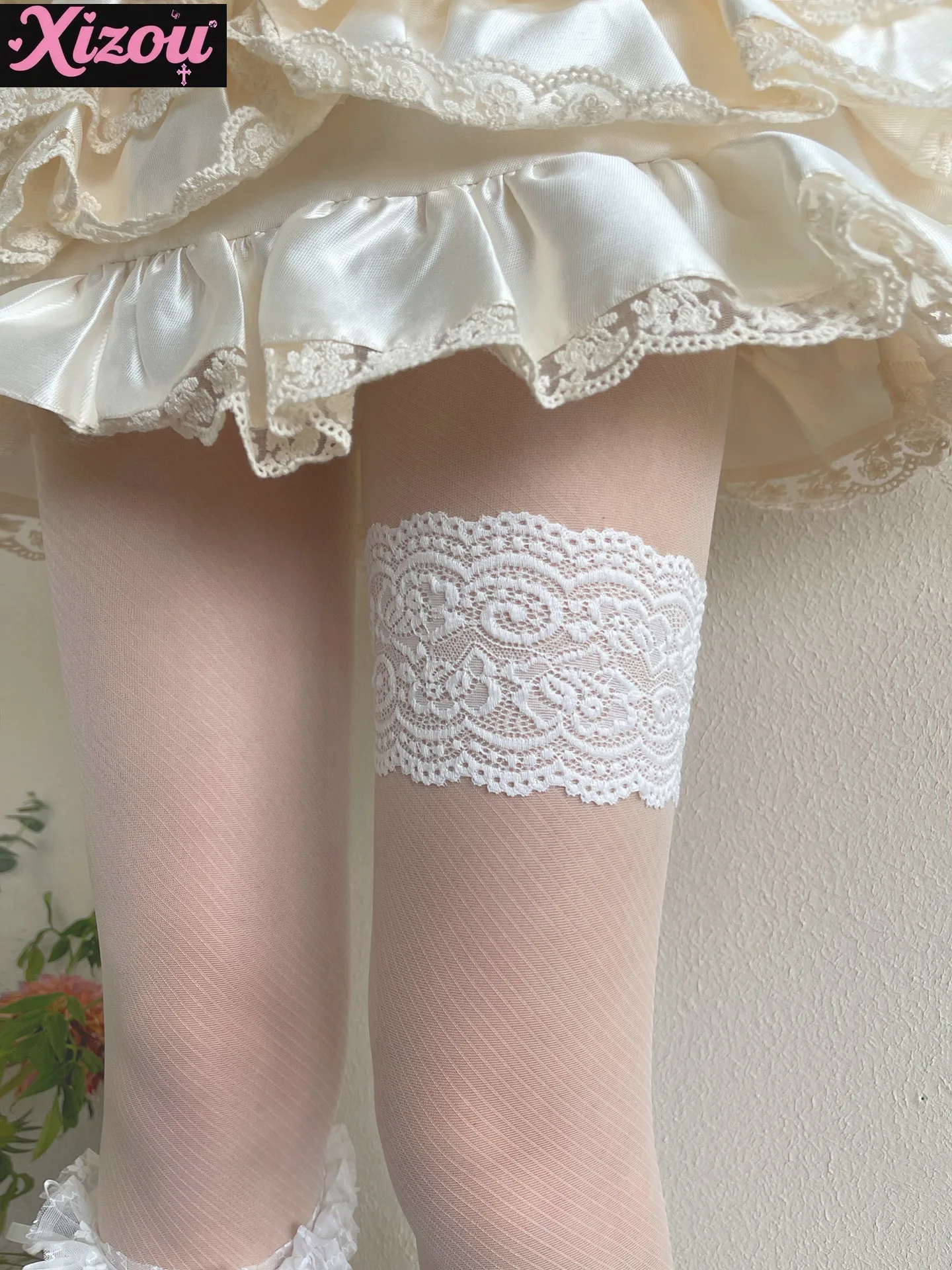 Japanese Sweet and Gentle Wind Stacking Mixed Matched Women's Socks Lace Pearl Bow Lolita Lace Medium Tube Stacking Socks Women