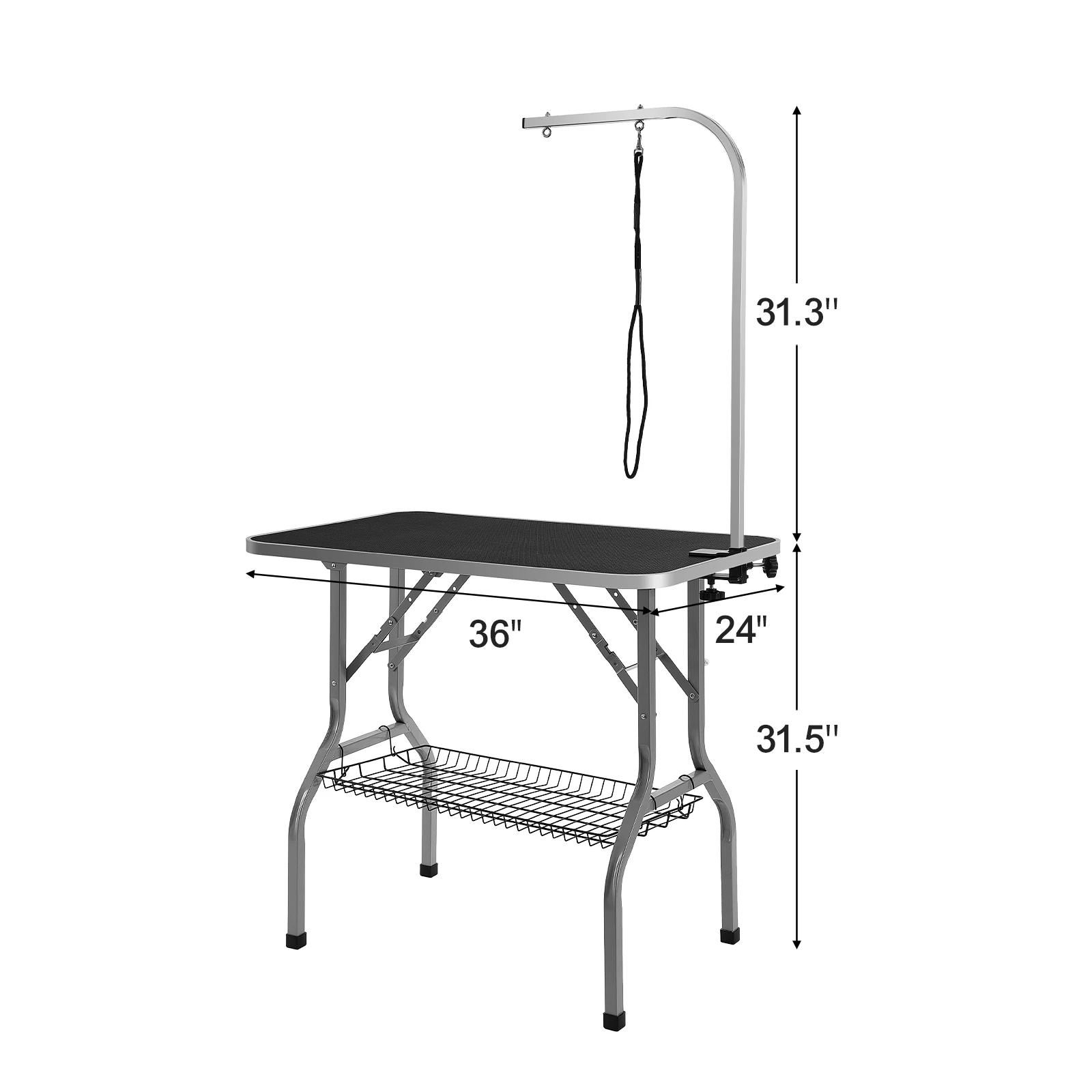 Pet Grooming Table Arm With Clamp, 36''x24'' Dog Grooming Station, Foldable Pets Grooming Stand For Medium And Small Dogs, Free