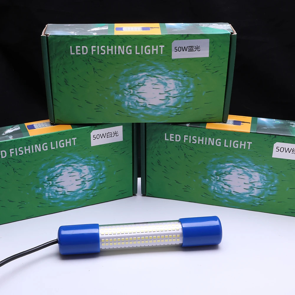 1 Stück 12-24V Angellicht, 50W Hochleistungs-Unterwasser-Leuchtköder, LED-Nachtlicht für Tiefseefischen zum Anlocken von Fischen und Garnelen – Detail 9