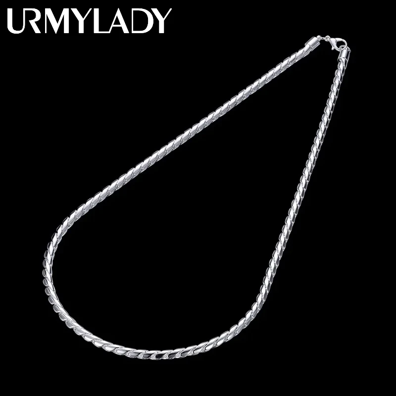 925 sterling Silver classic personality 4MM Twisted rope chain Necklace for woman men 20 inches Fashion Party Wedding Jewelry