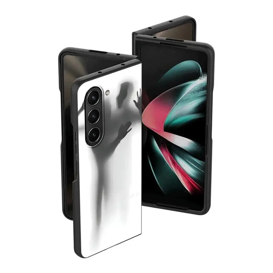 Back Phone Cover Case for Samsung Galaxy ZFold7 ZFold3 Z Fold 7 6 5 4 3 ZFold5 ZFold4 ZFold6 Silhouette Outline Semi Transparent