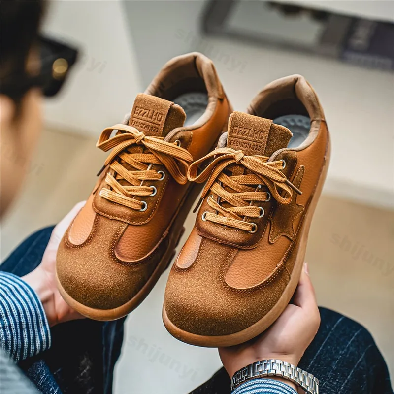 

Men's Retro Design Fashion Trend Casual Low Top Thick Soled Shoes 2025 Autumn New Comofrtable Versatile Lace Up Chunky sneakers