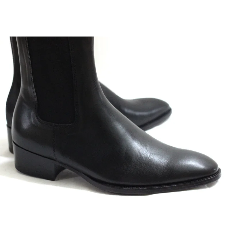 

Men Chelsea Boots Made Genuine Leather High Top Comfortable Breathable Ankle Boots Business Casual Men Boots