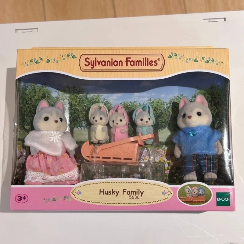 Sylvanian Families Calico Critters niñas juguetes para niños figuras de Anime en miniatura muñeca bonita juguetes para niños regalo de cumpleaños familia Husky