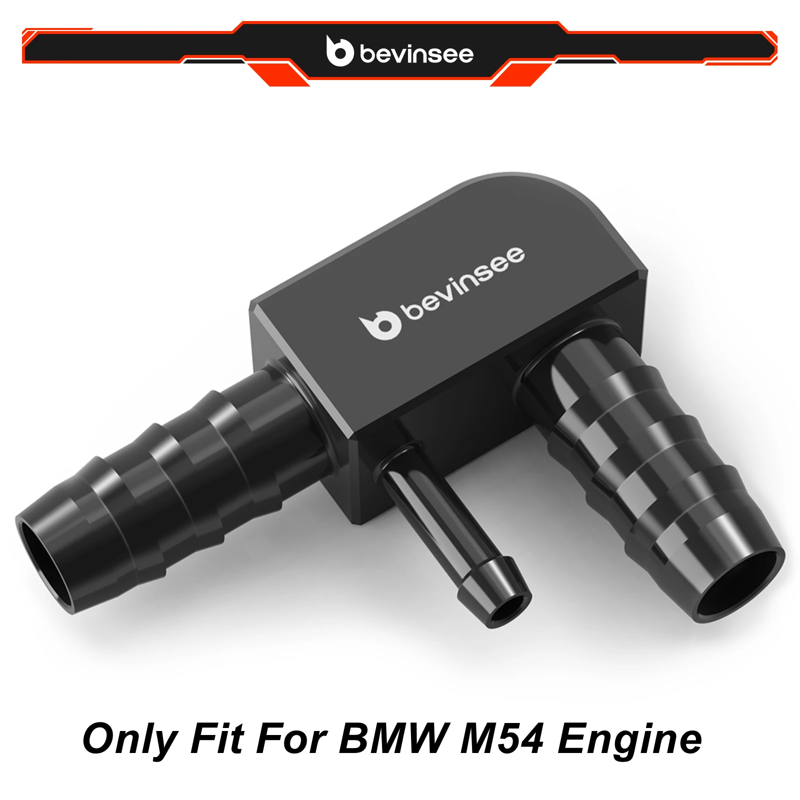

BEVINSEE Aluminum Vacuum Hose F-Connector for BMW E46 E39 Z3 M54, Replace for 13327503677