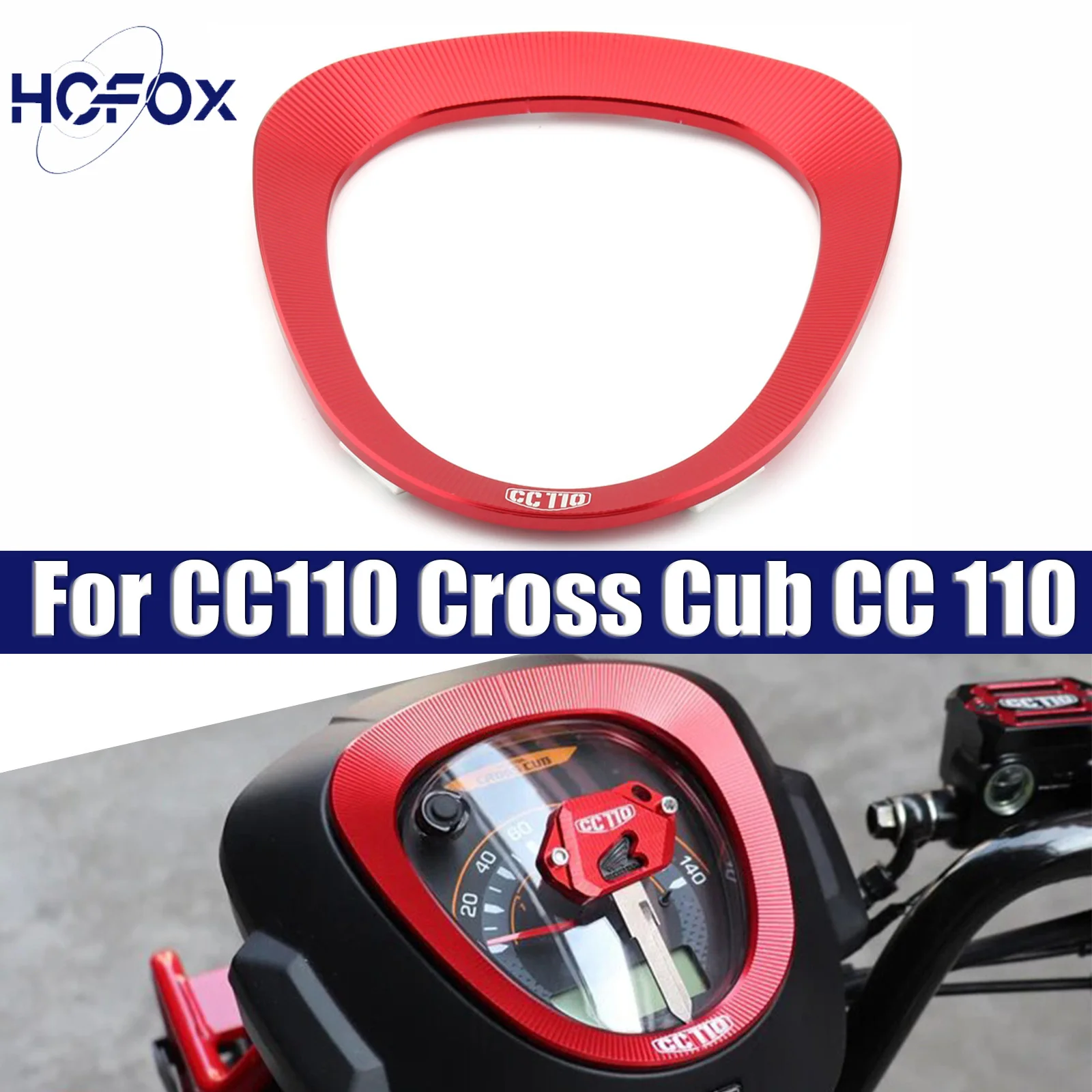 

Motorcycle CNC Aluminum Key Shell Case Protective Cover Dashboard Instrument Frame Cover Trim For CC110 Cross Cub CC 110