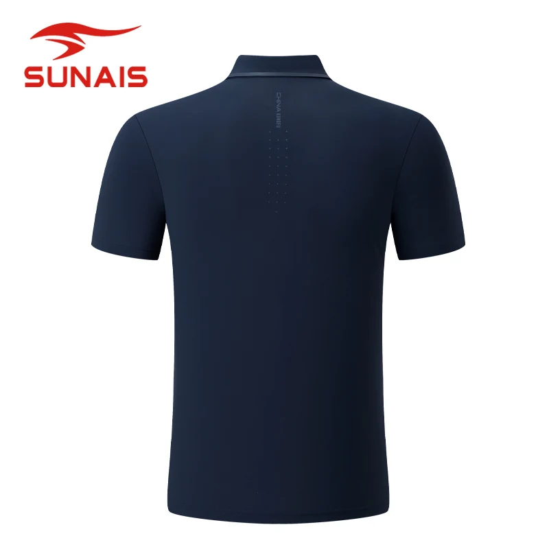 SUNAIS Summer Men Solid Polo Shirt Breathable Quick Dry Cool Fabric Outdoor Casual Business Short Sleeve Top 630621