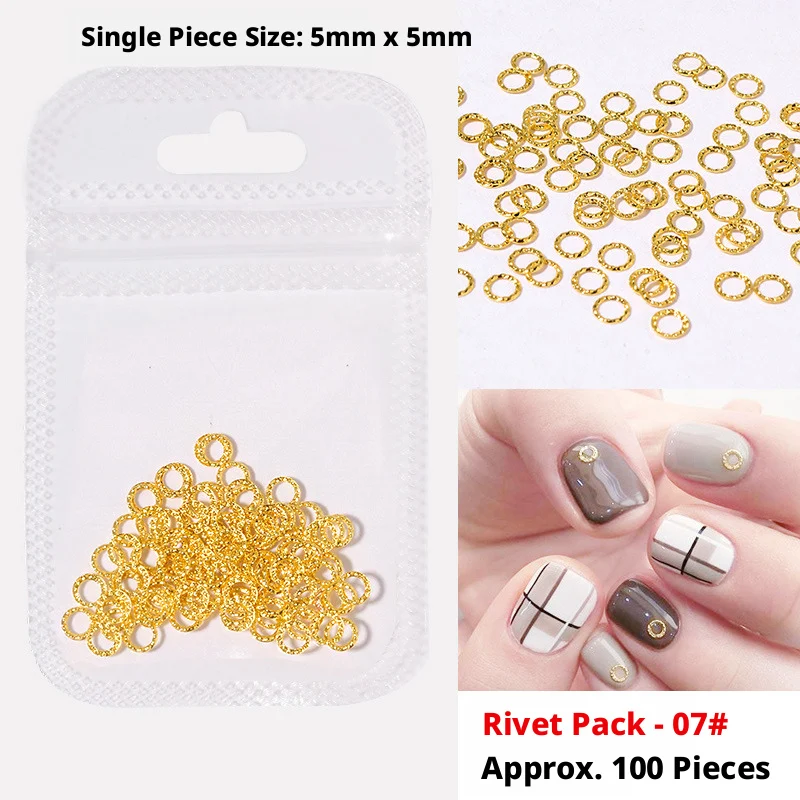 YYM  3D Star Moon Metal Nail Charms Punk Style Rivet Nail Art Decoration Trendy Nail Jewelry For DIY Manicure Accessories