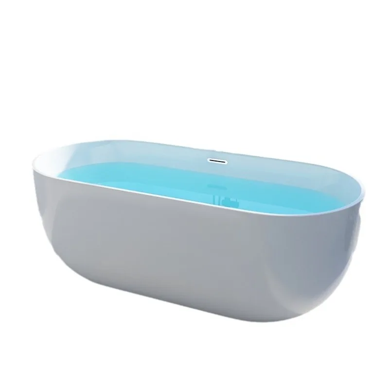 

Theme color bathtub, bed and breakfast acrylic independent bathtub, oval bath tank, bathtub