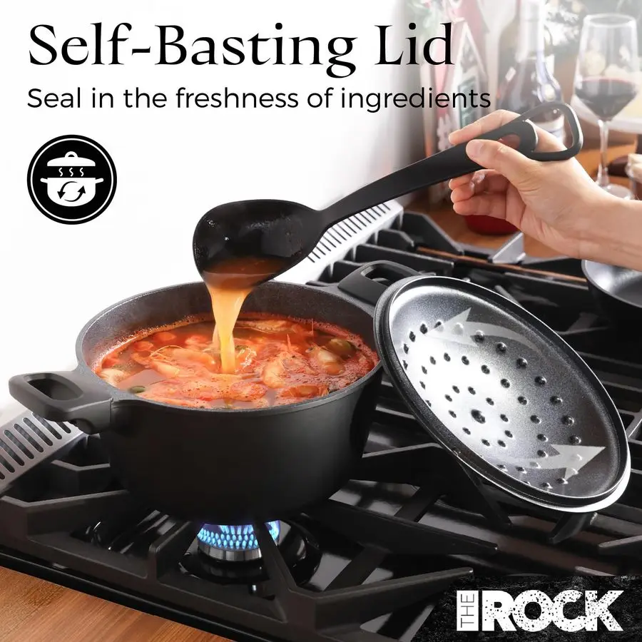 1TSP 13PCS Cookware Set Pots and Pans Set Non Stick with ROCK.TEC Nothing Sticks, Never Warps, Lasts Longer Healthy, Multifuncti