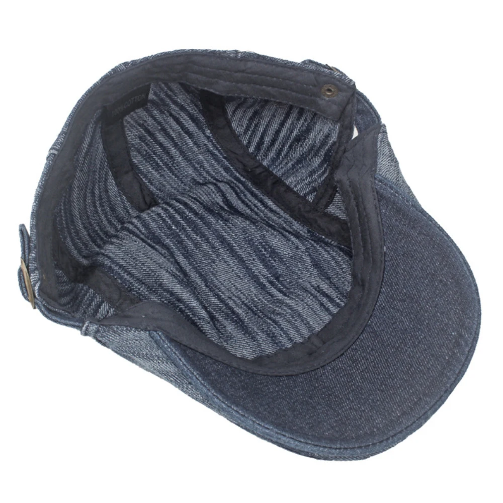 HT4765 Baskenmützen für Männer und Frauen, verstellbare Ivy-Flatcap, Retro-Künstler-Malermütze für Damen und Herren, Frühling-Sommer-Baskenmütze aus Baumwolle und Denim. – Detail 10