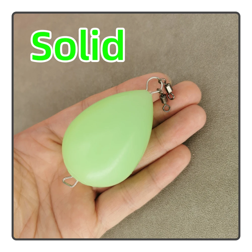 Night Fishing Solid Float Egg-Shaped Luminous Floating Water Casting Aid Long-Distance Casting Luminous Fishing Accessories