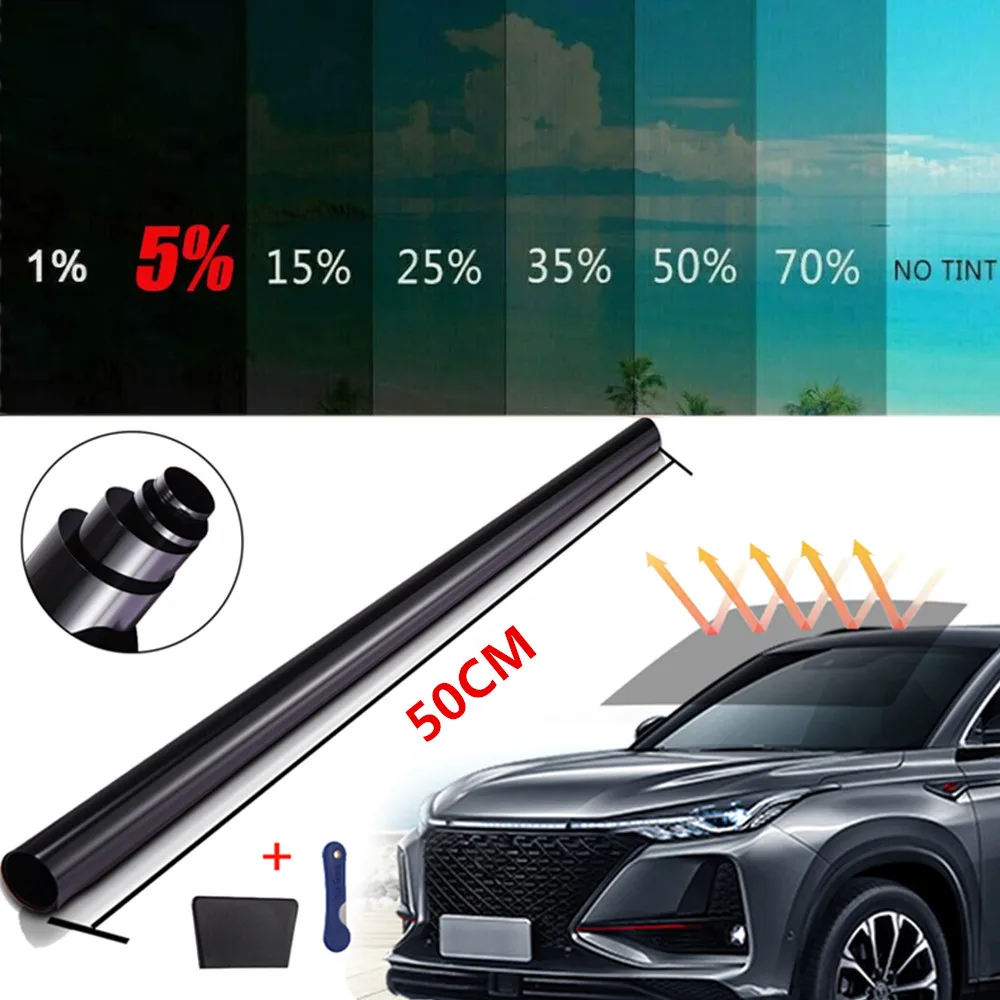 

50cmX3m Window Film Anti UV Reflective Tint Film Protector Sticker Films Transmittance 1% 5% 15% 25% 35% 50% for Car Home Glass