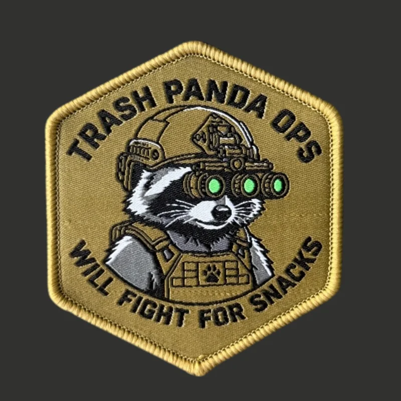 Patch Trash Panda Ops Will Fight for Snacks Tactical Badge Printed Hook and Loop Backpack Clothing Accessory Stickers Armbands