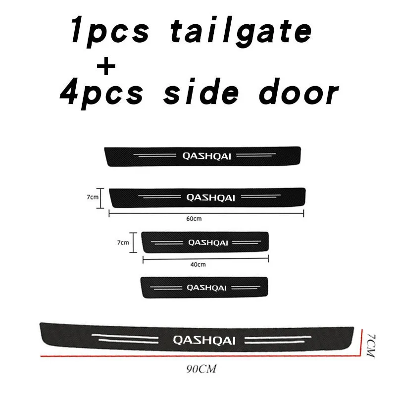 Pegatina protectora de parachoques de maletero de fibra de carbono, película de protección impermeable para Nissan Qashqai, accesorios de coche