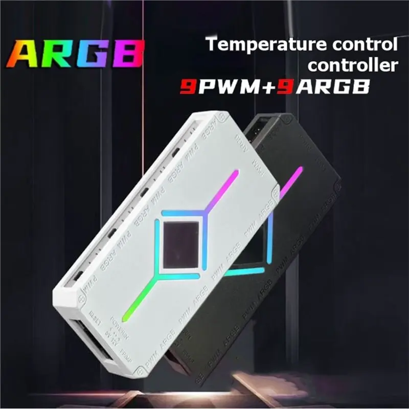 Wireless Remote 9 PWM& 9 ARGB Ports 5V 3 Pin ARGB Controller 4 Pin PWM Synchronized Lighting Fan Hub Magnetic Base-[No.59 Pet]