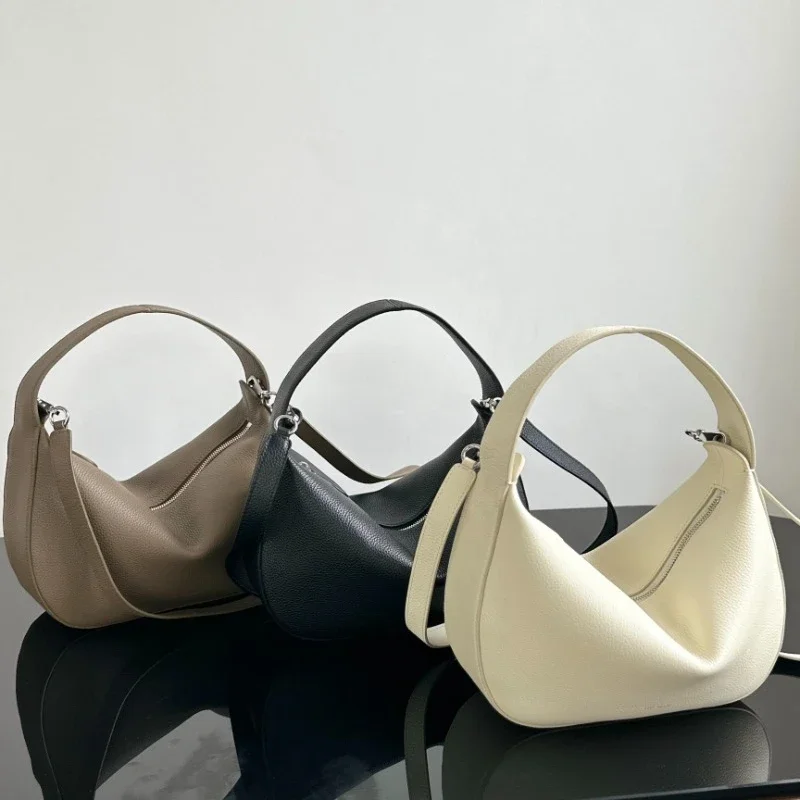 

Simple High-end Lychee Leather Bag Lambskin Lining Underarm Commuter Bag