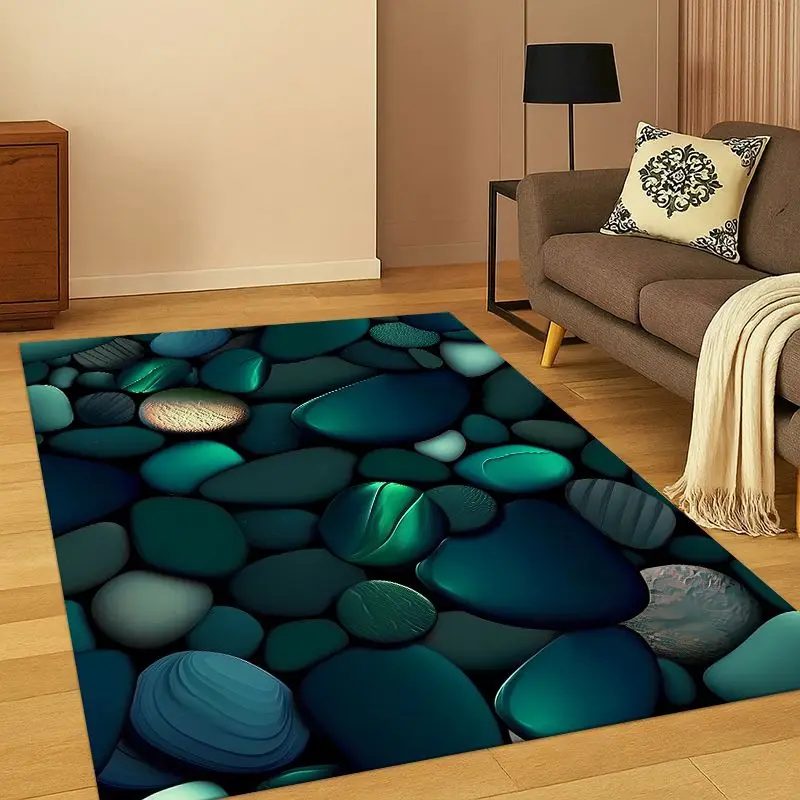 Cobblestone Stone Natural Scenery Carpet Rug for Bedroom Living Room Sofa Playroom Doormat Home Decor,Kid Game Area Rug Non-slip