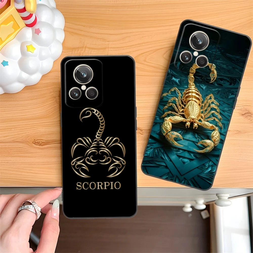 Colored Golden Scorpio Mobile Cell Phone Case for Realme GT 2 9i 8i 7i Pro X50 X2 C35 C21 C20 C11 C3 Black Phone Cover Shell