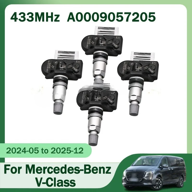 

1/4pcs A0009057205 TPMS Tyre Pressure Sensor For Mercedes-Benz V-Class Vito V-Class EQV 300 Vito Tourer Metris 433MHz