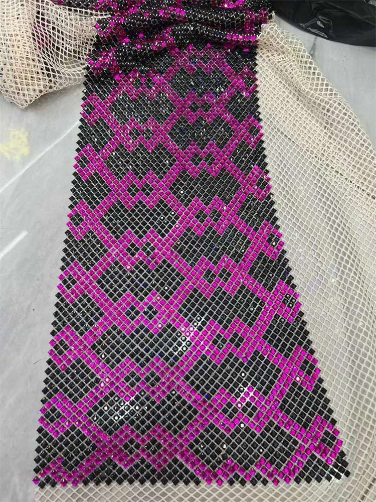 High density stretchable crystal Rhinestone Mesh Fabric Stretchable for party wear Evening Gowns Sparkling Rhinestone Fabric