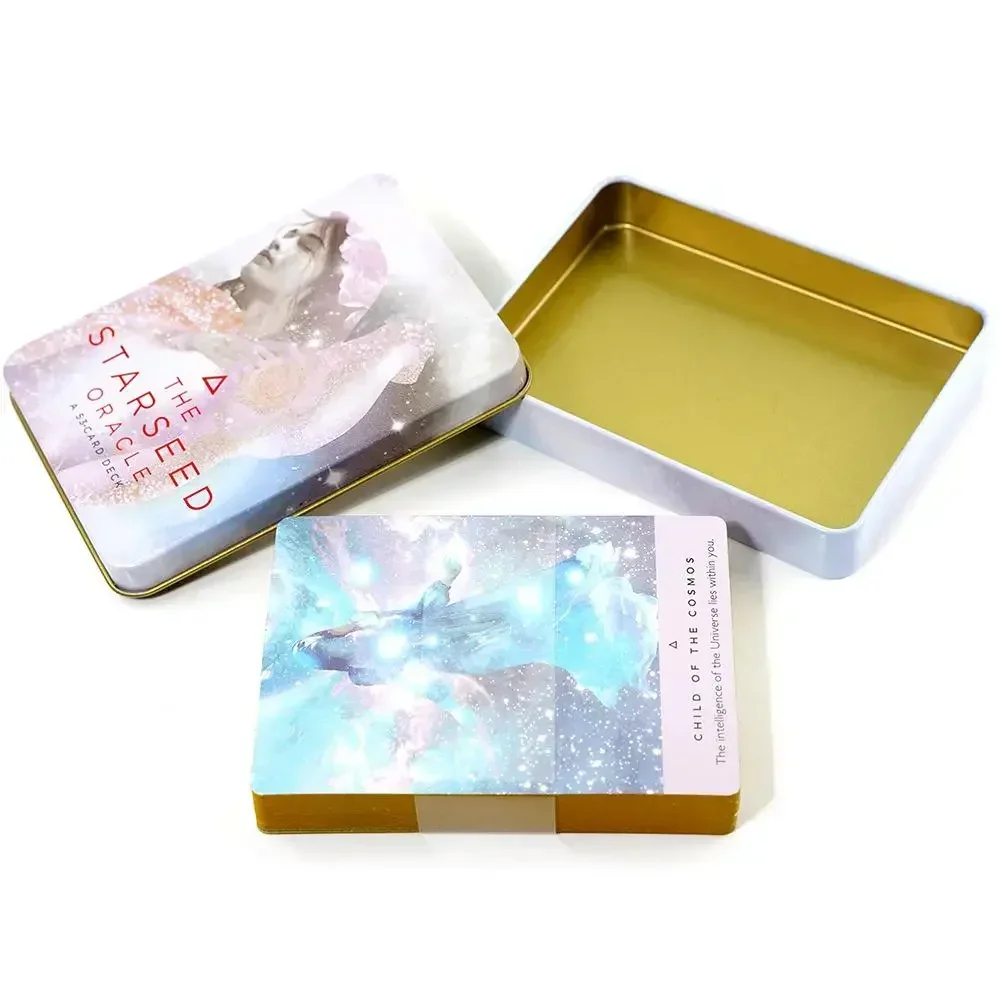 The Starseed Oracle Tarot Deck In A Tin Box Gilded Edge for Fortune Telling Game Card 53pcs