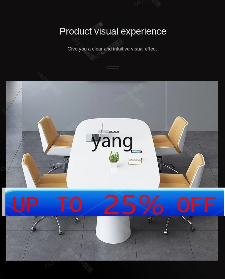 LMM  Desk White Paint Negotiation Oval Reception Table Conference Table Simple