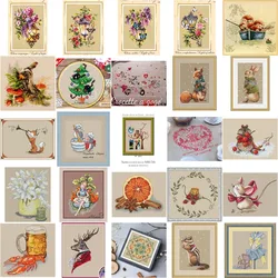 Light Coffee Fabric DIY Embroidery Cross Stitch Kits, Needlework Set, Unprinted Canvas, Cotton Thread, Little Girl, Craft