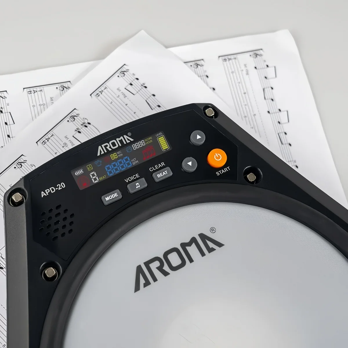 Aroma APD-20 Dumb Drum Pad Adjustable Mesh Surface Portable Training Percussion Music Parts for Silent Drum Practice Studio view 2