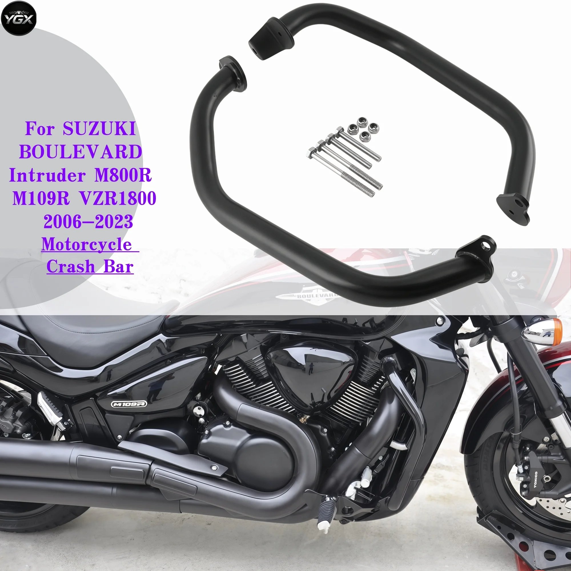 Engine Guard Crash Bar Anti Drop Highway Frame Bumper Protector Fit For SUZUKI M800R M109R VZR1800 BOULEVARD Intruder Bike Parts