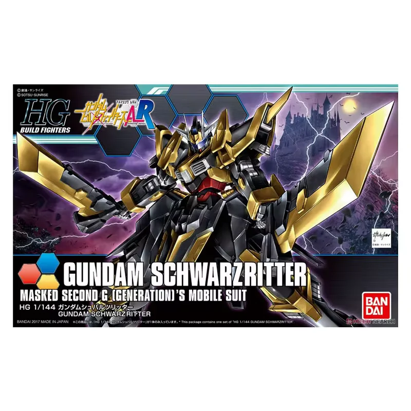 Bandai-Figura de ação genuína, Gundam SCHWARZITTER ACTION FIGURE, HGBF, Coleções originais, Presentes, 1: 144