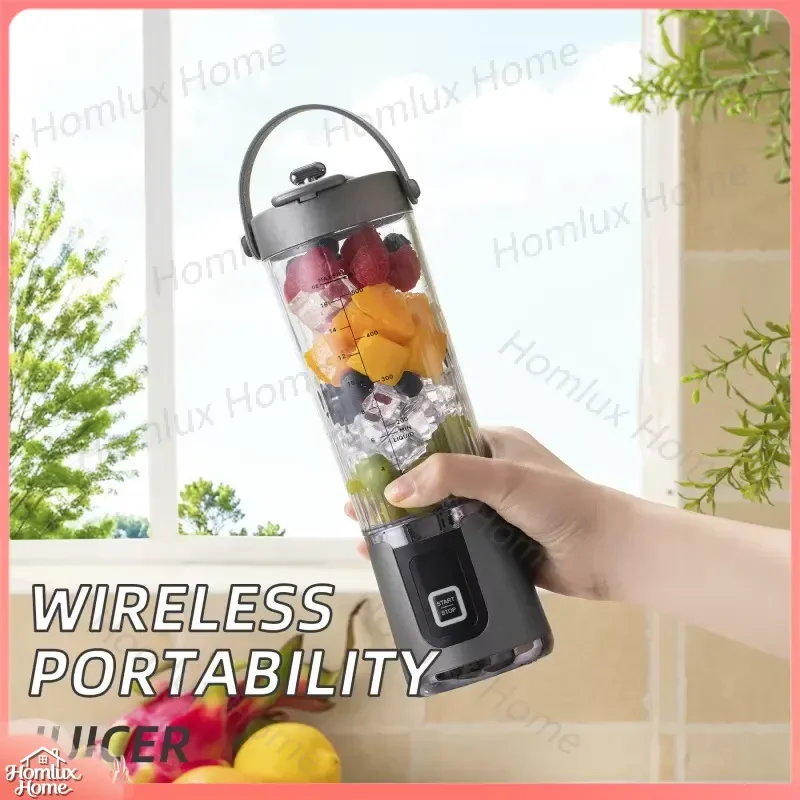 Portable Wireless Juicer Mini Blender for Smoothies Fruit Juice USB Rechargeable Personal Size Mixer Cup Home